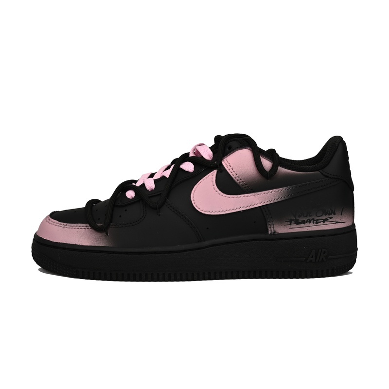 Custom Air Force 1 Shoes Black Pink Sweet Trap