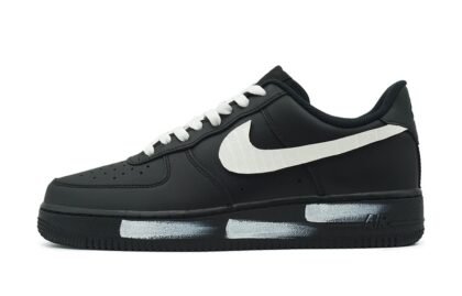 Custom Air Force 1 Shoes Black White Paint Stroke