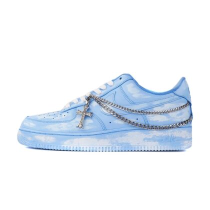 Custom Air Force 1 Shoes Blue Gray Skyline Dusty
