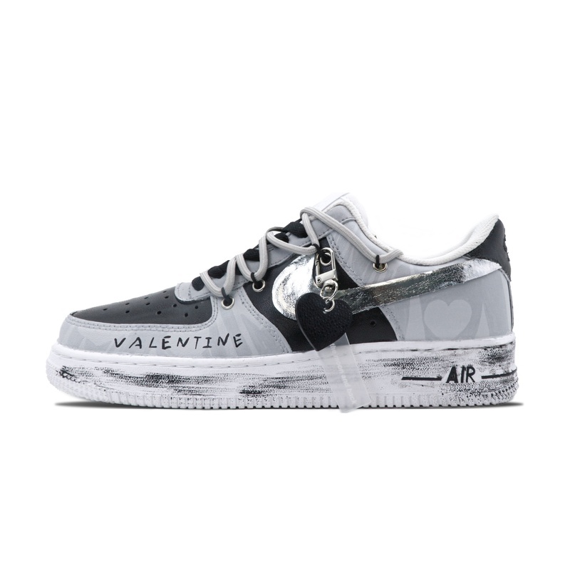 Custom Air Force 1 Shoes Gray Pink Dream Player