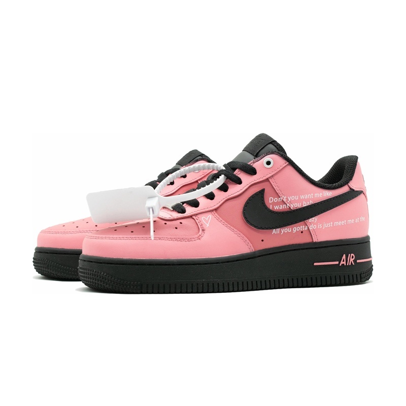 Custom Air Force 1 Shoes Pink Black Sweet Heart