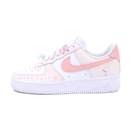 Custom Air Force 1 Shoes Pink White Kawaii Bunny