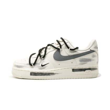 Custom Air Force 1 Shoes White Gray Industrial Street