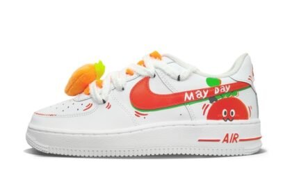 Custom Air Force 1 Shoes White Orange Carrot Head