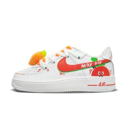 Custom Air Force 1 Shoes White Orange Carrot Head