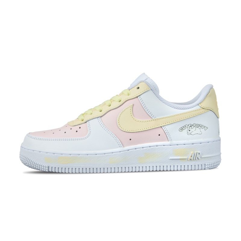 Custom Air Force 1 Shoes White Pink Cute Puppy