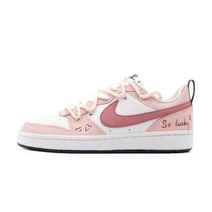 Custom Court Shoes Beige Pink Lucky Charm