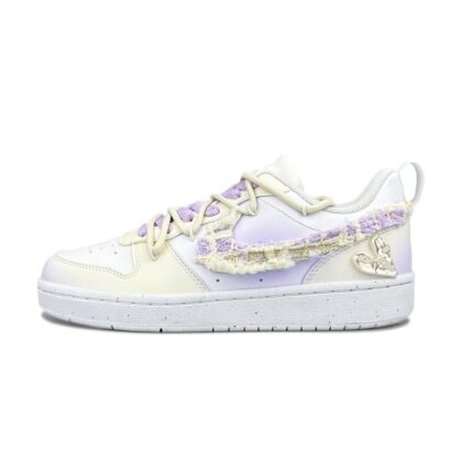 Custom Court Shoes Beige Purple Bubble Cake