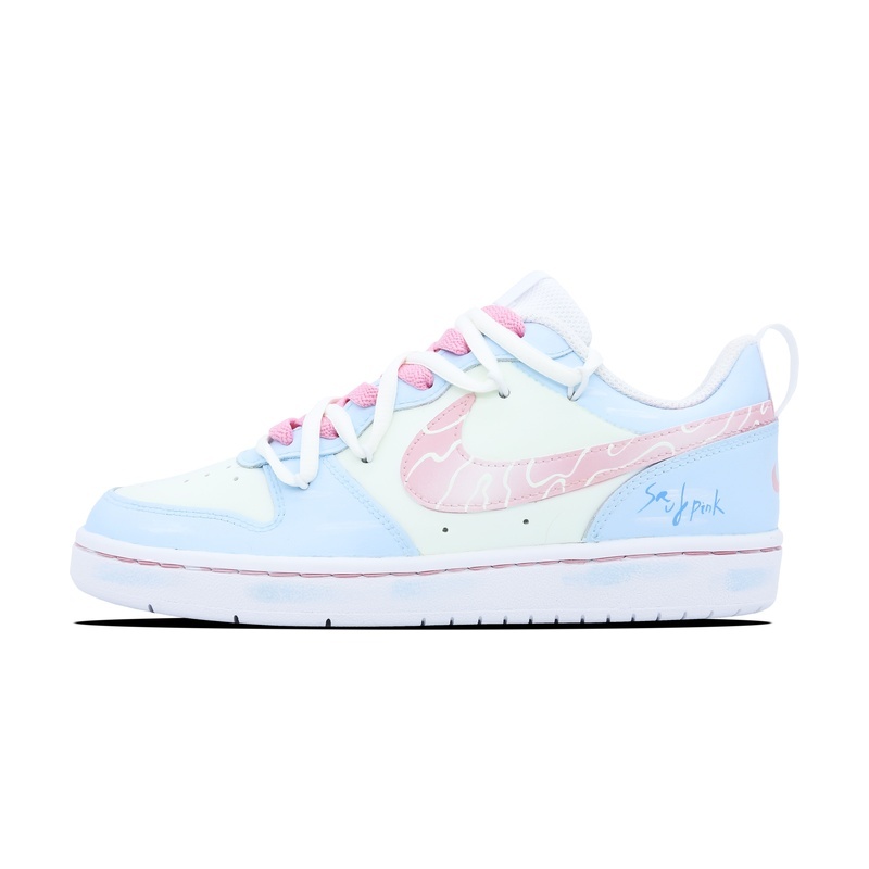Custom Court Shoes Blue Pink Sea Mist