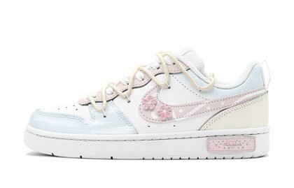 Custom Court Shoes Pink Cyan Spring Island