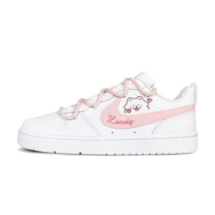 Custom Court Shoes Pink White Cute Canine