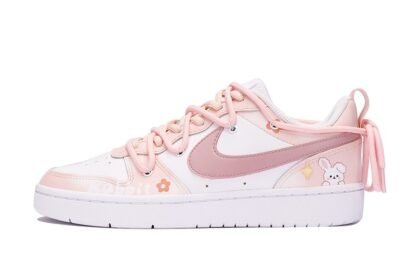 Custom Court Shoes Pink White Cute Rabbit