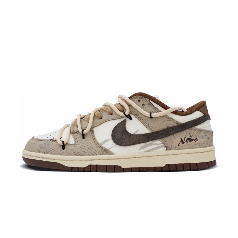 Custom Dunk Shoes Beige White Vintage Vibes