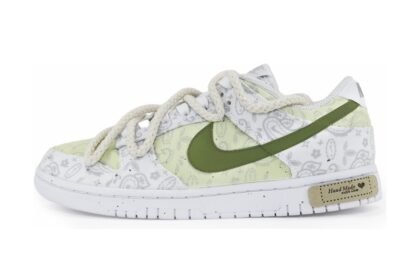 Custom Dunk Shoes Mint Olive Bandana Style