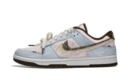 Custom Dunk Shoes Pink White Berlin Wall