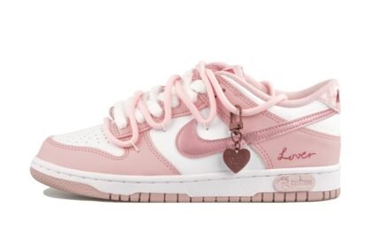 Custom Dunk Shoes Pink White Lover Charm