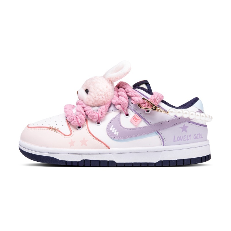 Custom Dunk Shoes Purple Pink Lovely Girl