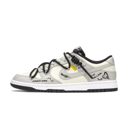 Custom Dunk Shoes White Gray Love Balloon
