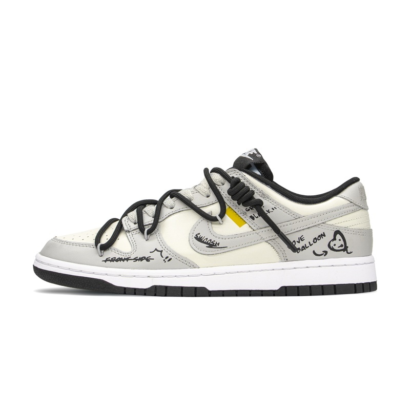 Custom Dunk Shoes White Gray Love Balloon