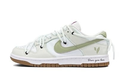 Custom Dunk Shoes White Green Spring Breeze