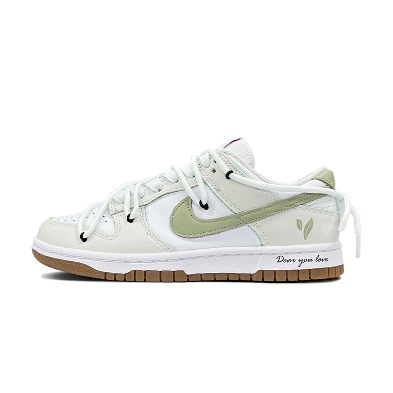 Custom Dunk Shoes White Green Spring Breeze