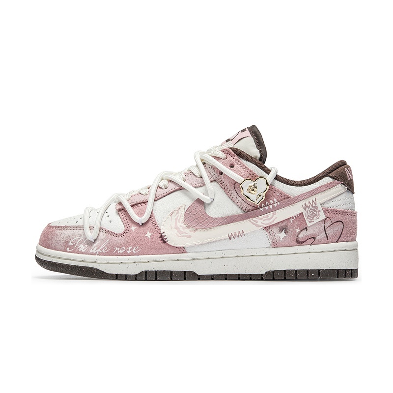 Custom Dunk Shoes White Pink Love Envelope