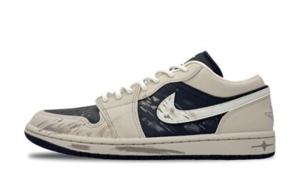 Custom Jordan Shoes Beige Black Mud Rain Night