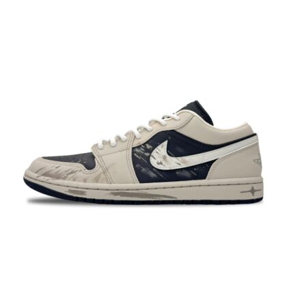 Custom Jordan Shoes Beige Black Mud Rain Night