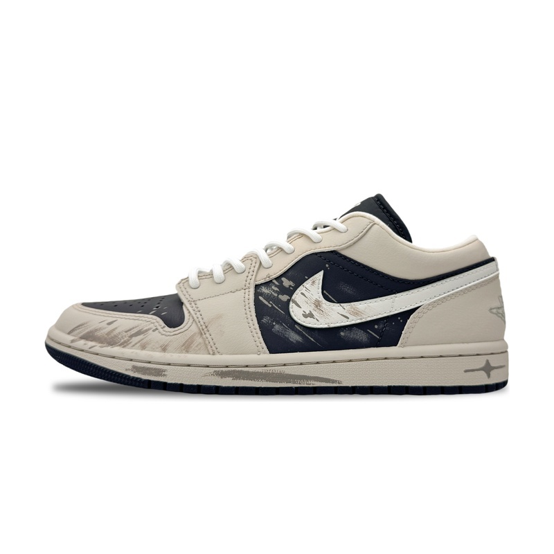 Custom Jordan Shoes Beige Black Mud Rain Night