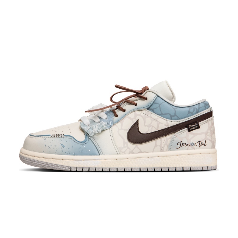 Custom Jordan Shoes Beige Cyan Urban Vibe