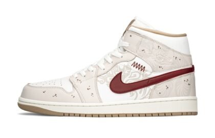 Custom Jordan Shoes Beige Red Warrior Queen