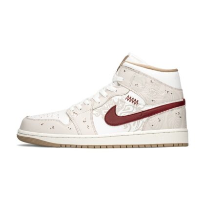 Custom Jordan Shoes Beige Red Warrior Queen