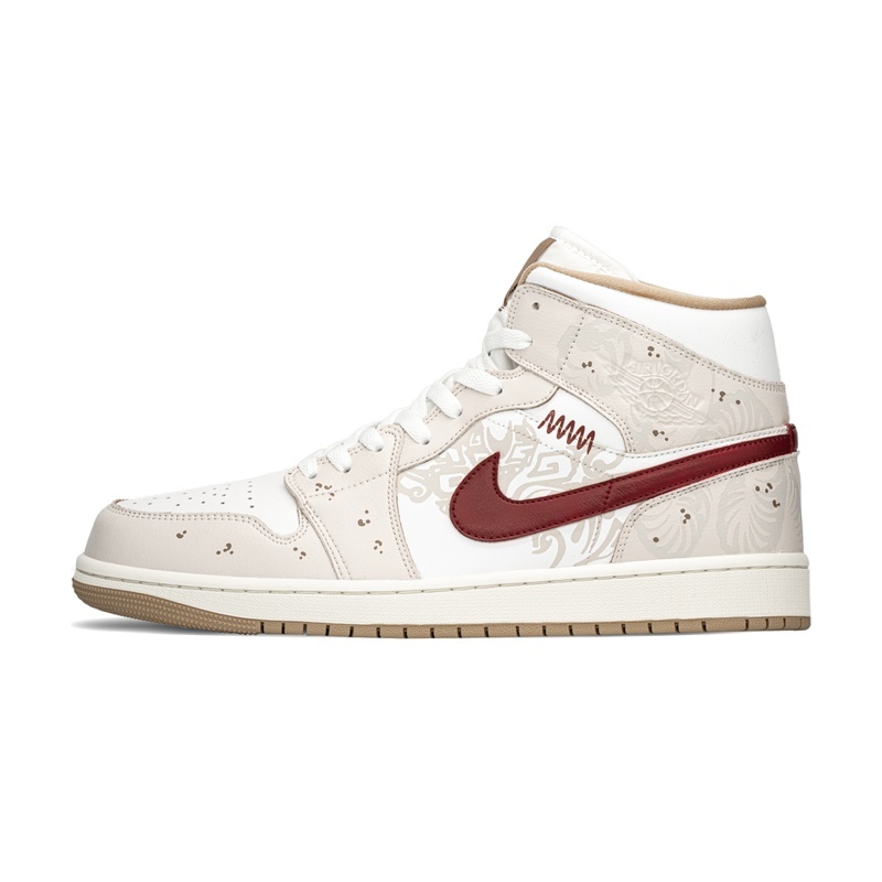 Custom Jordan Shoes Beige Red Warrior Queen