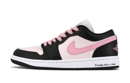 Custom Jordan Shoes Black Pink Misty Wild Cherry