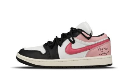 Custom Jordan Shoes Black Pink My Heart