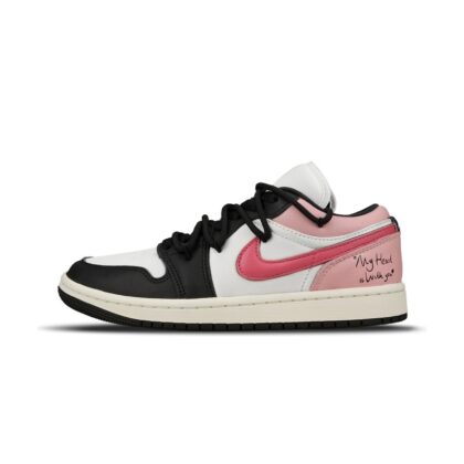 Custom Jordan Shoes Black Pink My Heart