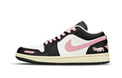 Custom Jordan Shoes Black White Pink Cool Berry