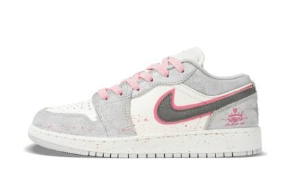 Custom Jordan Shoes Gray Pink Graffiti Street
