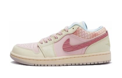 Custom Jordan Shoes Pink Beige Serpent Charm