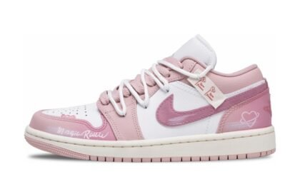 Custom Jordan Shoes Pink White Cherry Love