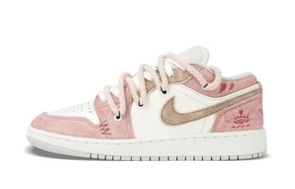 Custom Jordan Shoes Pink White Cherry Romance