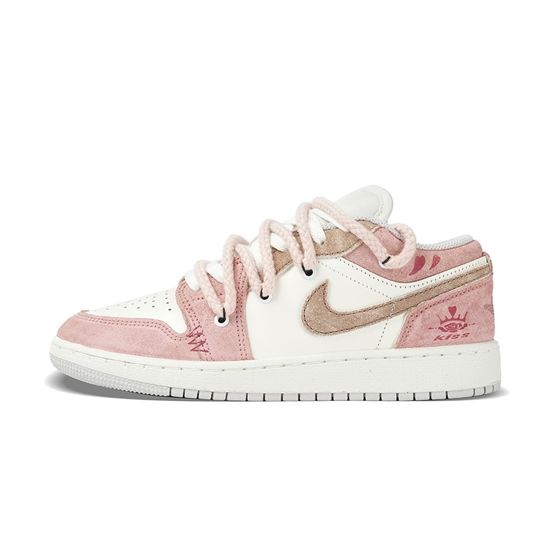 Custom Jordan Shoes Pink White Cherry Romance