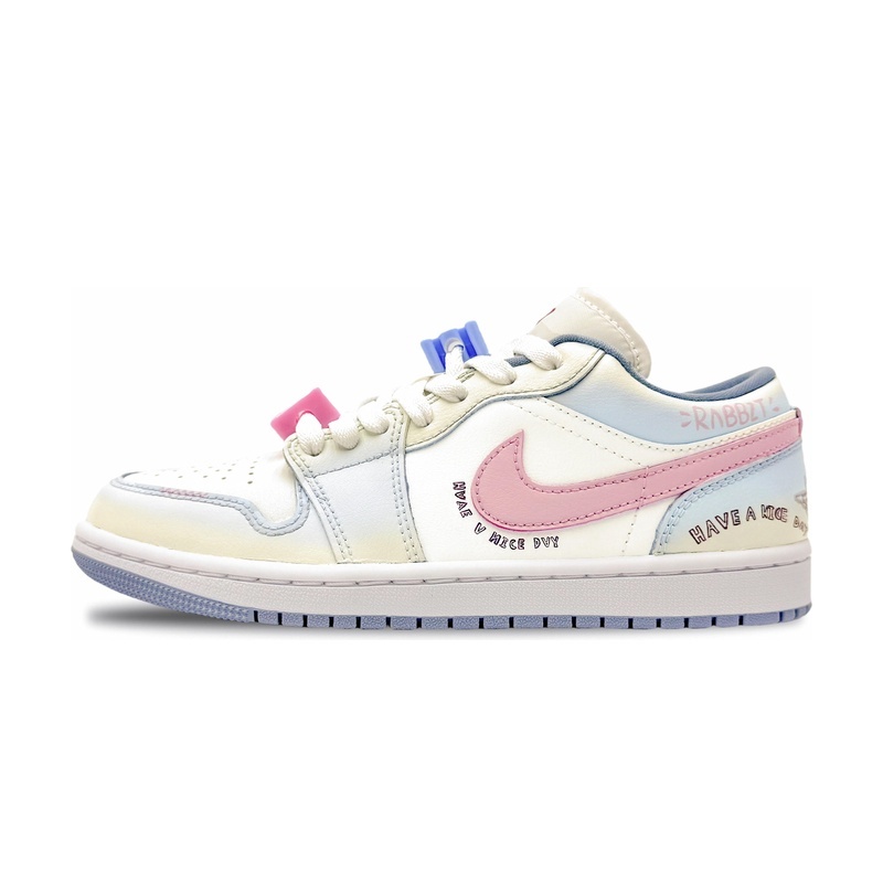 Custom Jordan Shoes White Blue Gentle Whisper