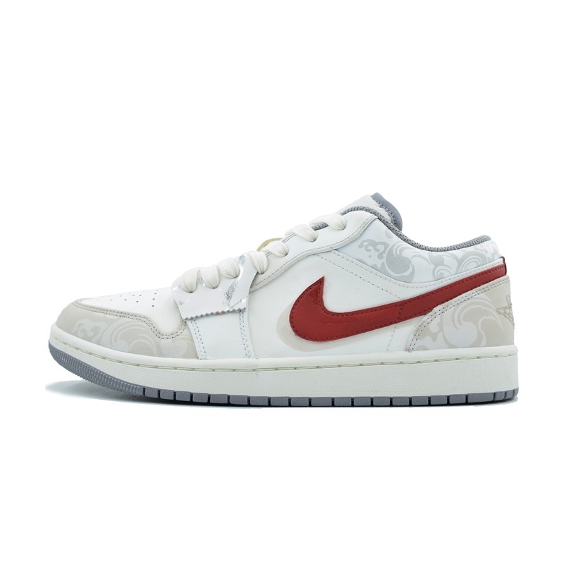 Custom Jordan Shoes White Gray Oriental Charm