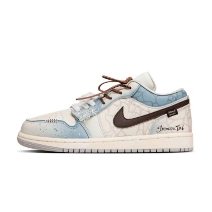 Custom Jordan Shoes White Gray Urban Vintage